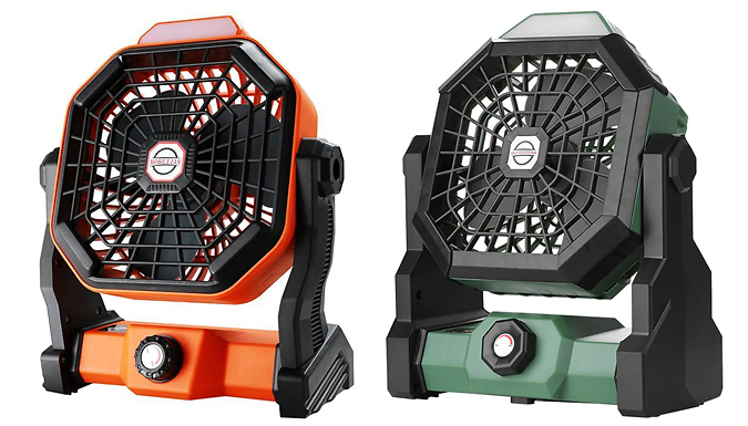 Portable USB Camping Fan with LED Light - 2 Colours