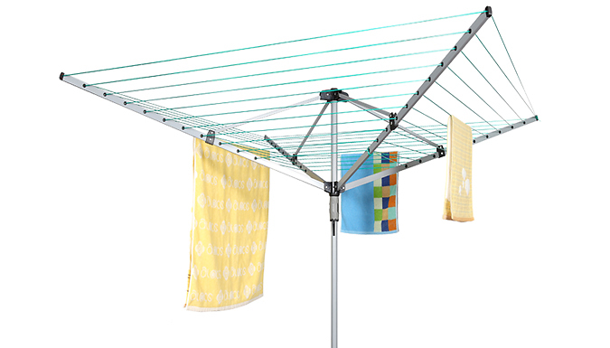 Outdoor 50m 4-Section Rotary Clothes Airer - FREE Cover!