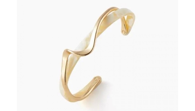 Gold Wave and Marble Bangle