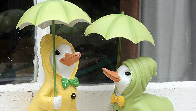 1 or 2 Rainy Day Ducks Garden Ornament - 2 Colours