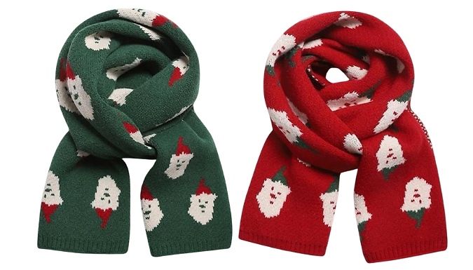 Knitted Christmas Santa Scarf - 2 Colours