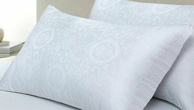 Soft Jacquard Pillow Protectors - 1 Pair