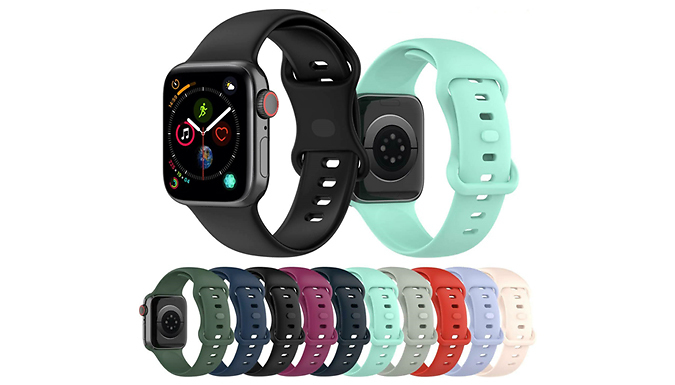 Soft Silicone Sports iWatch Compatible Straps - 11 Designs & 6 Sizes