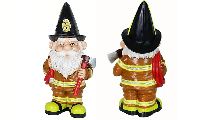 1 or 2 Fireman Garden Gnome Resin Statues