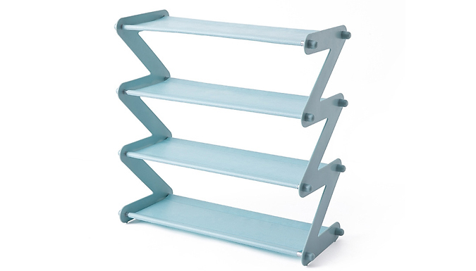 4-Tier Zig-Zag Waterproof Metal Storage Racks - 3 Colours