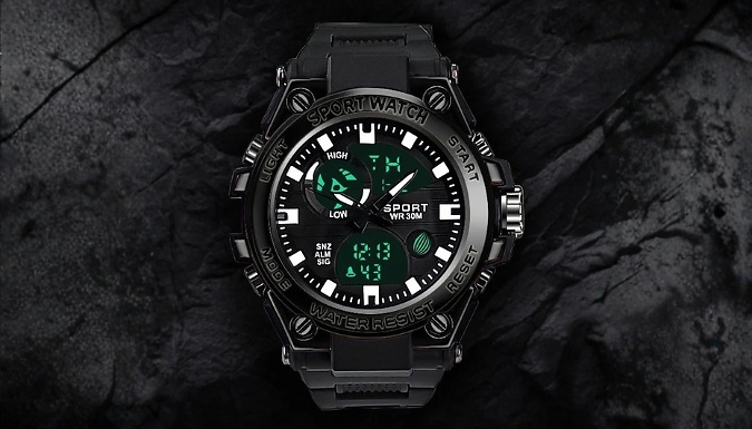Men's Dual-Display Multifunctional Sports Watch - 4 Cololurs