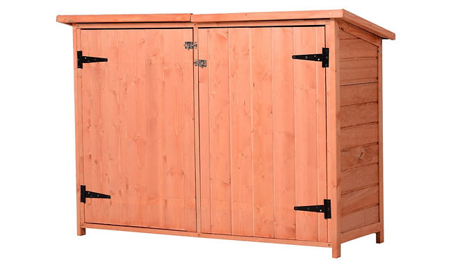 Outsunny 4ft Two-Door Wooden Garden Storage Cabinet