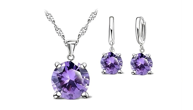 3-Piece Sterling Silver Amethyst Jewellery Set