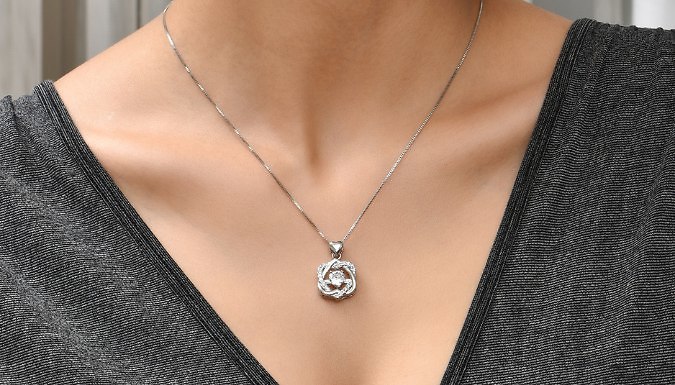 2-Hearts-in-1 Simulated Crystal Pendant Necklace