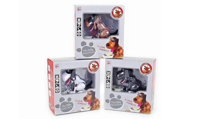 Money Eating Dog Piggy Bank - 6 Colours