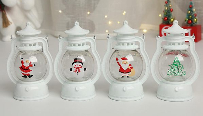 1 or 4 Hanging Christmas Lantern Decorative Lights - 4 Designs