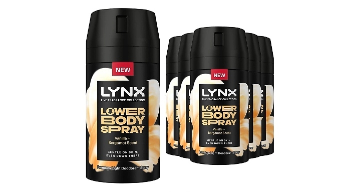 6-Pack of Lynx Vanilla & Bergamot Lower Body Spray