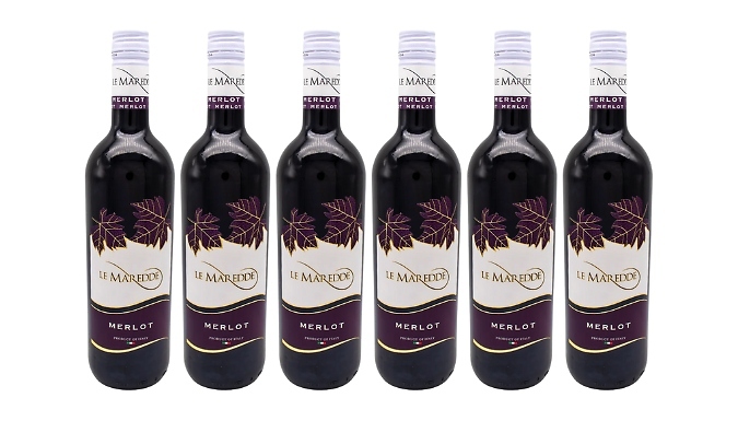 6 Bottles of Le Maredde Merlot from Puglia