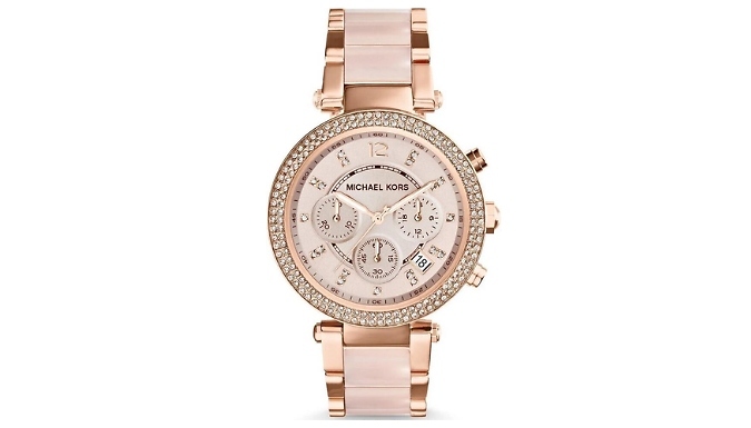 Women's Michael Kors Parker Rose Gold Chronograph Watch - MK5896