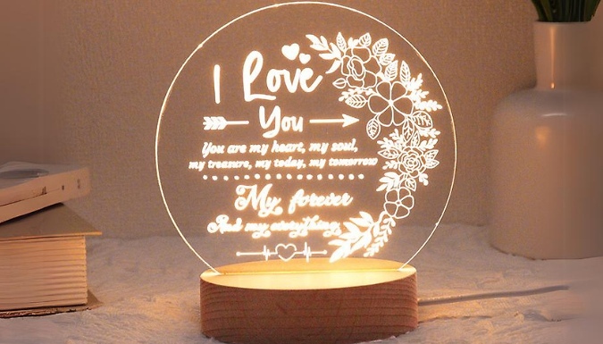 3D Illusion Love Letter Light - 2 Designs