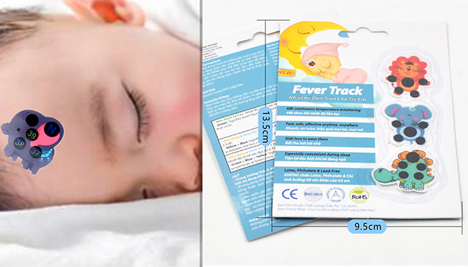 3 or 6-Pack of Kids Fever Tracker Stickers