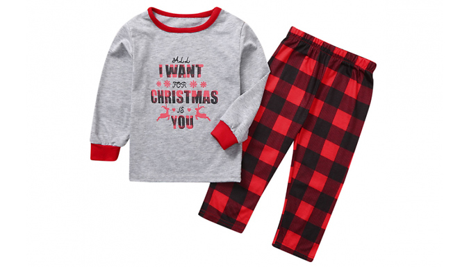 Christmas Plaid 2-Piece Family Pyjama Set - Kid's, Women's or Men's