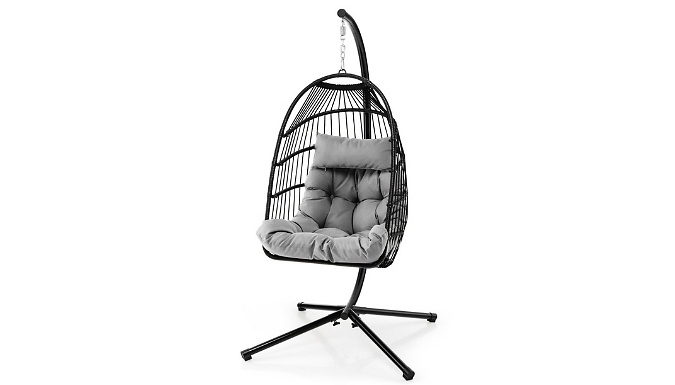 Rattan Hanging Swing Egg Chair with Cover