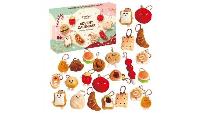 24-Day Plush Food-Shaped Keyring Advent Calendar