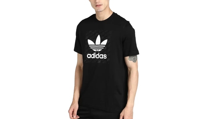 1 or 2 Adidas Monogram Men's Cotton T-Shirts - 3 Colours, 4 Sizes