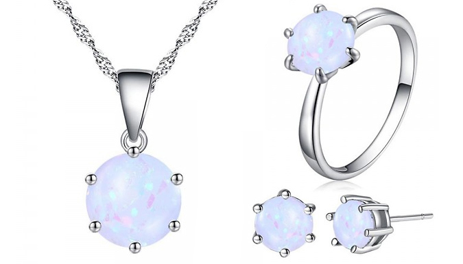 3-Piece Simulated White Opal Gift Set - 4 Colours