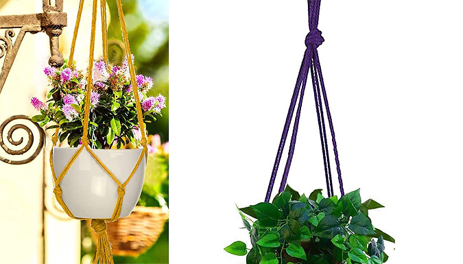 5-Pack of Macrame Flower Pot Hangers