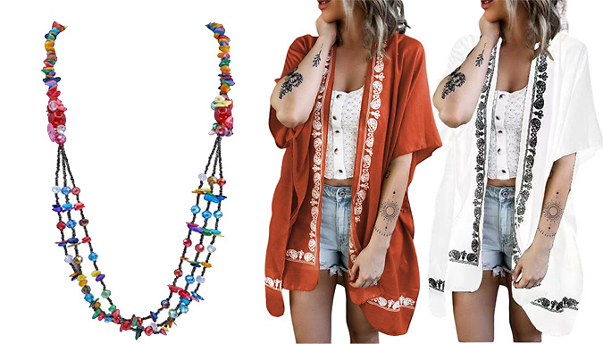 3-Piece Boho Jewellery & Beach Cover Summer Bundle