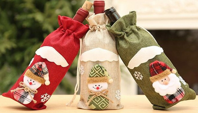 Christmas Wine Bottle Cover - 3 Colours from Go Groopie