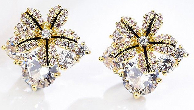 Swarovski Crystal StarFlower Stud Earrings