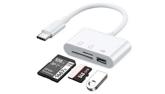 Type-C 3-in-1 Multifunctional Card Reader