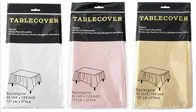 1 Piece Waterproof Aluminium Foil Tablecloth - 3 Colours