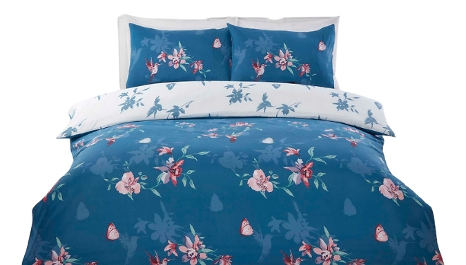 Hummingbird Reversible Duvet Set - 2 Colours & 3 Sizes