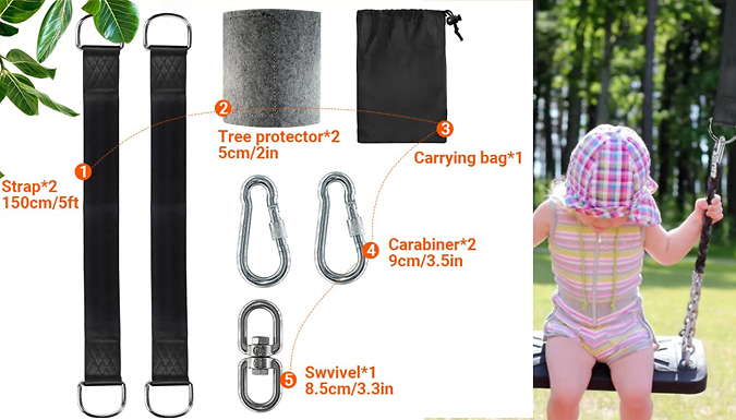 Tree Swing Hanging Attachment Kit - 3 Sizes