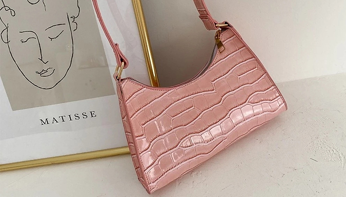 Faux Crocodile 90's Style Small Handbag - 5 Colours