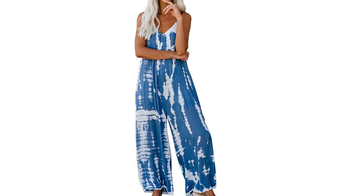 Loose Fit Tie-Dyed Printed Jumpsuit - 3 Colours & 3 Sizes