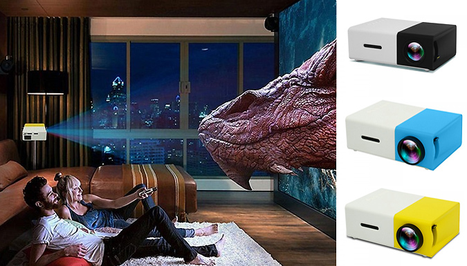 Home Cinema Bundle - Portable 1080P LED Projector & 84 Inch Screen