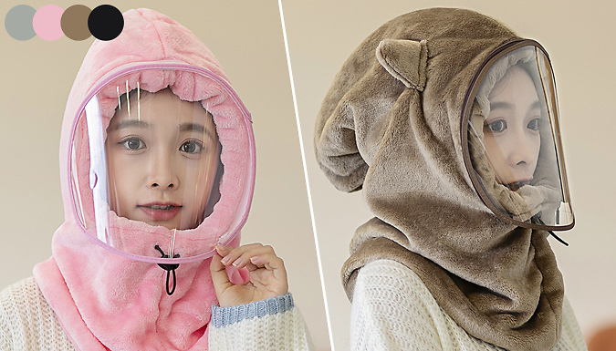 Pollyjoy Fluffy Hood With Face Covering - 4 Colours & 2 Designs