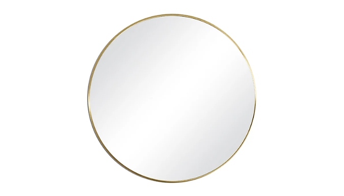 Modern Slim Gold Frame Round Mirror - 3 Sizes