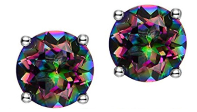 Black Mystic Rainbow Stud Earrings - 2 Designs