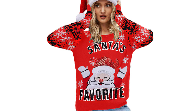 Women's Santa Claus Knitwear Sweater - 4 Sizes & 2 Colours