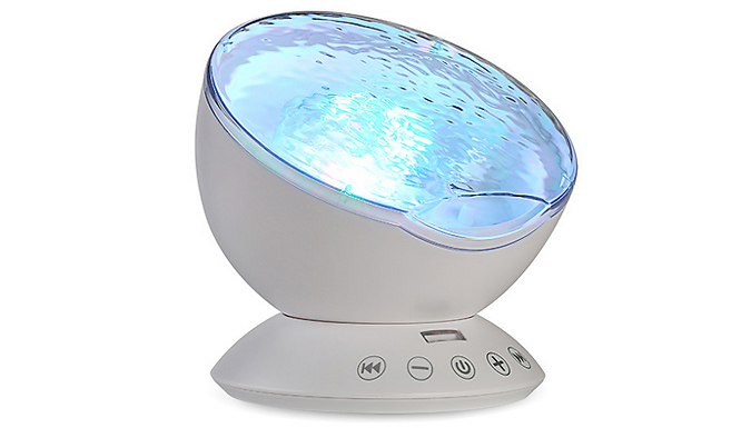 Light Wave Projector & Relaxing Sound Machine With Remote Control - 3 Colours