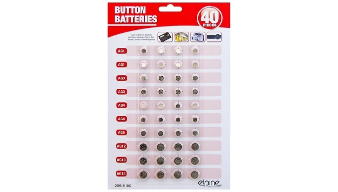 40-Pack Button Cell Batteries - 1.5V