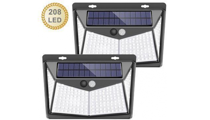 Solar Powered Motion Sensor Outdoor Lamp - Pack of 1 or 2