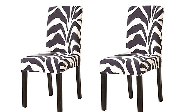 2, 4 or 6-Pack of Elasticated Chair Covers - 6 Designs