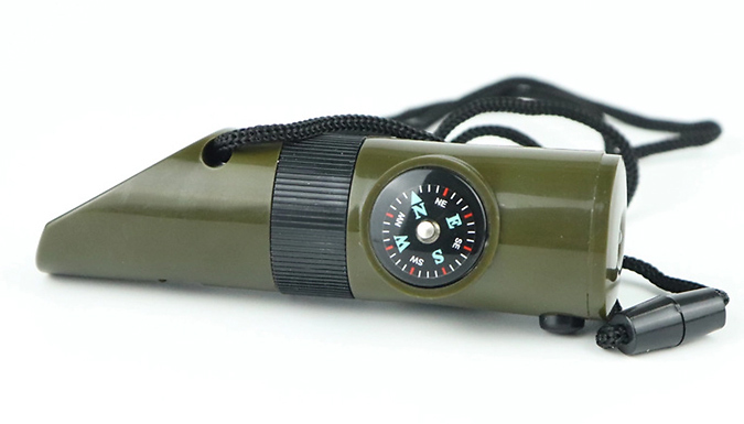 7-in-1 Multi-Functional Survival Whistle With Torch