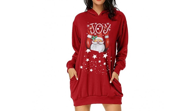 Christmas Hooded Long Sleeve Sweatshirt – 6 Designs Deal Price £12.99