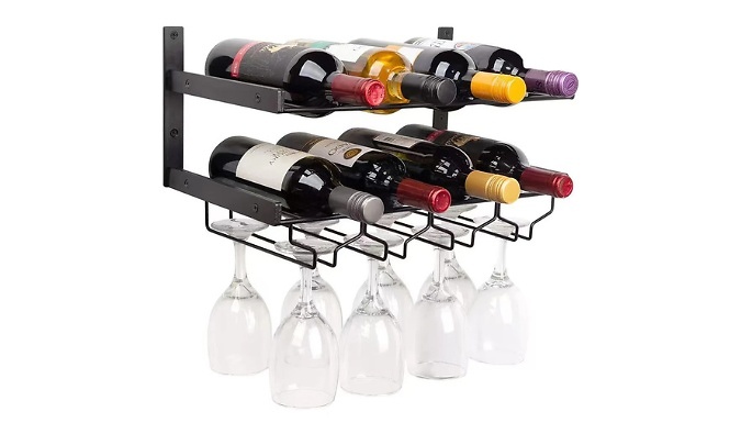 Wall-Mounted Wrought Iron Wine Rack