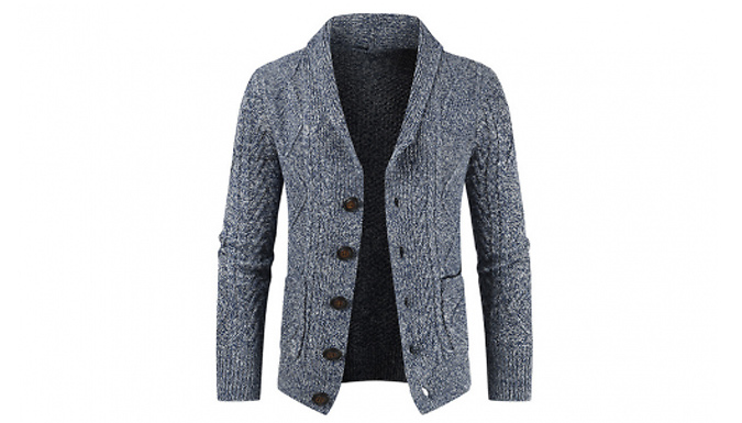 Men's Long Sleeve Sweater Cardigan - 4 Colours & 5 Sizes