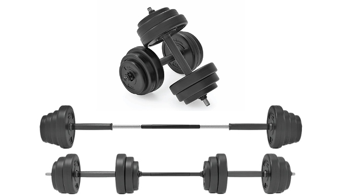 Adjustable Vinyl Dumbbell & Barbell Set - 5 Sizes