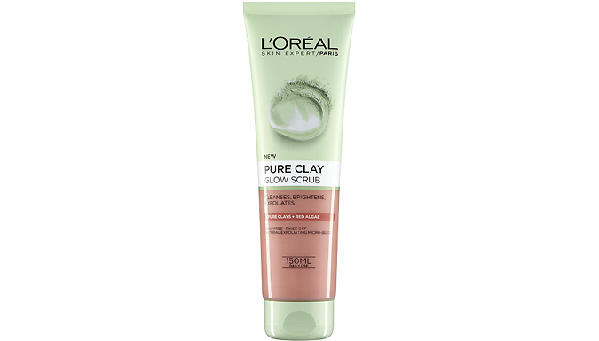 Pack of 3 L'Oreal Pure Clay Red Algae Glow Face Scrub Travel Bottles